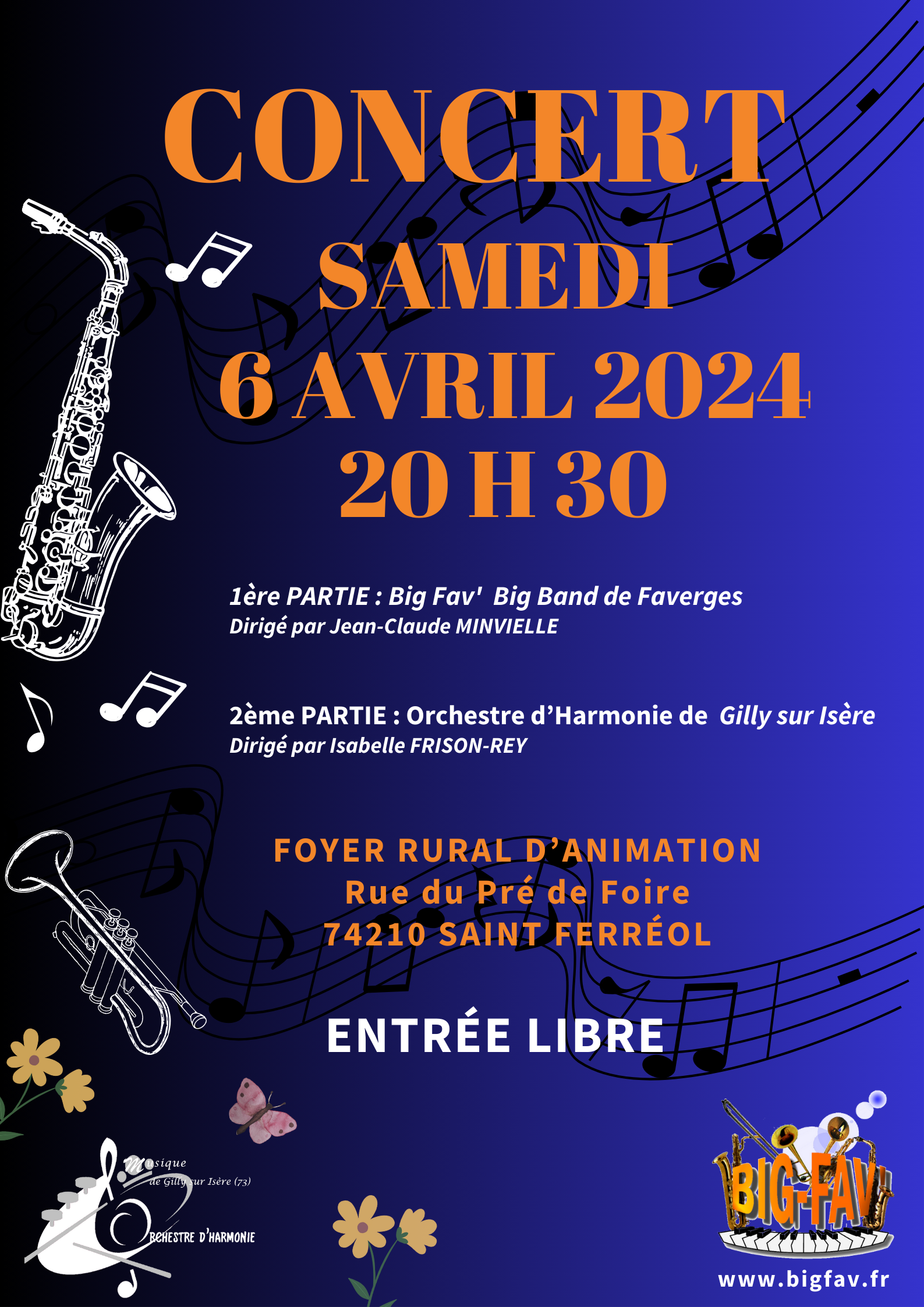 Concert 6 Avril 2024 avec L'Orchestre d'Harmonie de Gilly sur Isère